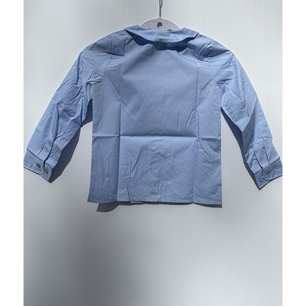A+ School Apparel Girls Peter Pan Blouse Long Sleeve Blue Uniform Shirt YXS - Picture 8 of 10